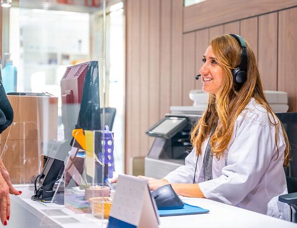 receptionist at health clinic