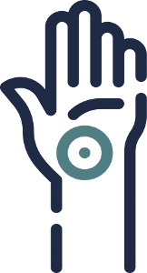 joint pain in hand icon