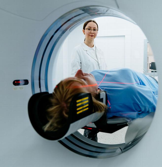 patient in MRI scanner